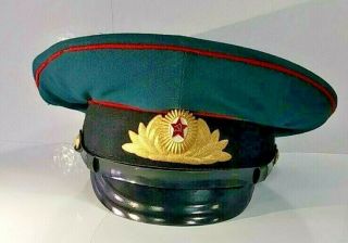 Vintage Military Hat Ussr Russian Soviet Military Officer Field Cap Officers S56