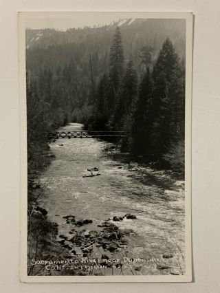 Vintage Sacramento River Near Dunsmuir Ca Real Photo Postcard Rppc California