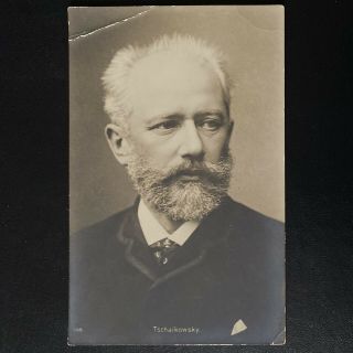 Vintage Antique Pyotr Ilyich Tchaikovsky Real Photo Postcard Rppc