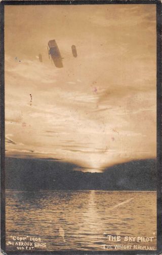 Washington Dc Wright Aeroplane In Flight Real Photo Vintage Postcard Aa19969