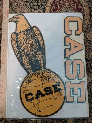 Rare Vintage Ji Case Eagle Decals/stickers 18 " Tall Farmer Trucker 1970 
