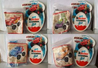 Kinder Ferrero Surprise 4x Maxi Figures Disney Pixar Cars Movie Cake Toppers Rar