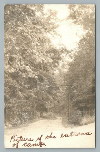 Camp Molly Lauman Entrance Rppc Lucasville Ohio—rare Vintage Photo Postcard 1936