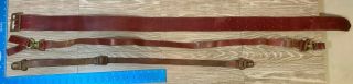 Vintage Military Unknown Belt And 2 Straps Measuring 50 " 47 " 32 " 97b