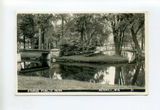 Merrill Wi Lincoln County Rppc Real Photo Vintage Postcard,  Stange Public Park