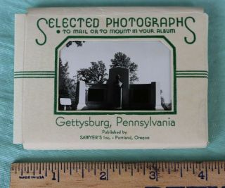Vintage Souvenir Packet 10 Photographs From Gettysburg Pa Pennsylvania 3.  5x2.  5 "
