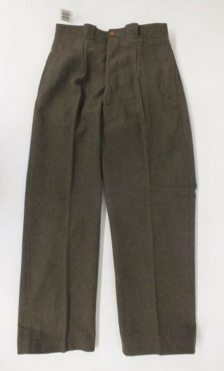 Vintage 100 Wool Olive Drab Military Surplus Pants 30 " X 32 " Fast