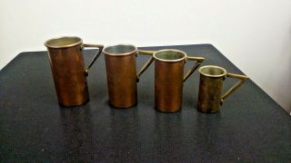 Vintage Tin/copper Measuring Cups