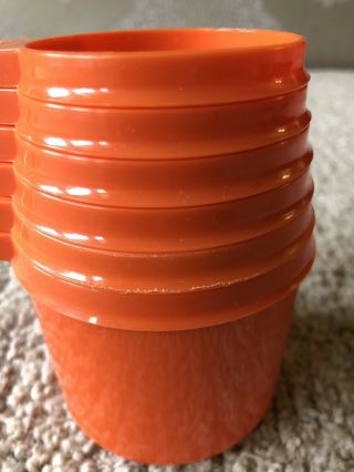 Vintage Tupperware Complete Set of 6 Harvest Orange Measuring Cups 761 - 1 - 766 - 1 3