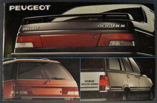 1990 Peugeot 28pg Brochure 405 Mi16 Sedan S Wagon 505 Turbo