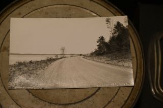 Vintage Rppc Postcard Frankfort Michigan Road On Car Lake W.  H Sharp Real Photo