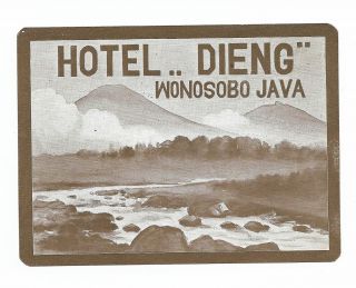 Authentic Vintage Luggage Label Hotel Dieng Wonosobo,  Java