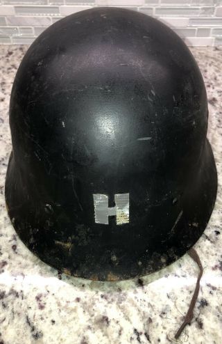 Vintage Military Army Metal Helmet Black 713