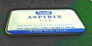 Vintage Medicine Tin - Rexall Aspirin Usp Rexall Drug Co Los Angles St.  Louis Usa