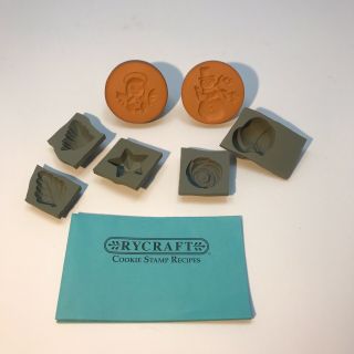 Rycraft 2 Small Terra Cotta Cookie Press/stamp Extra Candy Molds