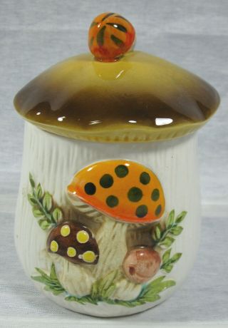 Sears Roebuck And Co 1978 Merry Mushroom Small Canister With Lid