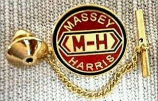 Massey Harris Farm Equipment Tie Tack Pin And Chain Clasp
