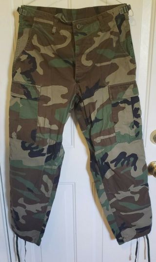 Us Army Military Bdu Pants Woodland Camo Heavy Weight Sz Small Short