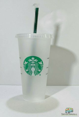 Starbucks Siren Mermaid Logo Reusable Frosted Plastic 24 Oz Cold Drink Cup