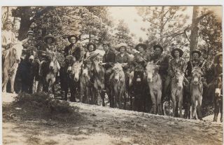 Mt.  Manitou Colorado Co Real Photo Postcard Rppc Vintage Men On Mules Donkeys