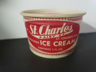Vintage 3 St Charles Dairy Ice Cream 3 Oz Waxed Cups St Charles Mo Old Stock
