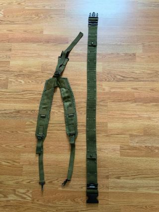 Us Military Y Suspenders And Pistol Belt Size Large Belt