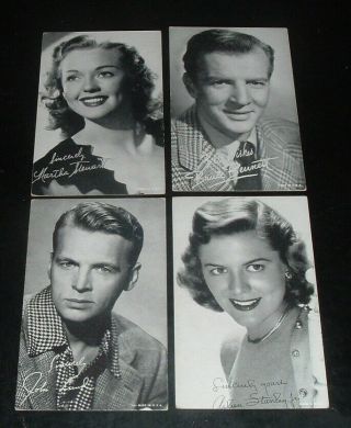 Lqqk 4 Vintage 1950s Movie Star Exhibit Post Cards 58