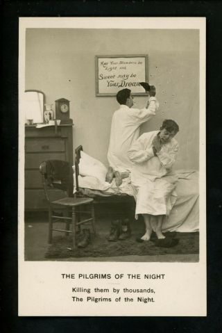 Comic Vintage Postcard Pilgrims Of The Night Photo Card Bamforth Co.