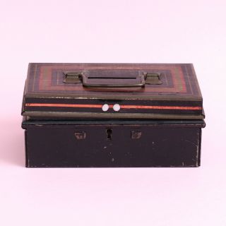 Vintage “Chad Valley” Harborne Metal Coin Money Box Safety Deposit Box 2