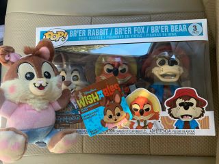 Disney Funko Splash Mountain Pop - 3 Pack - Briar Rabbit Fox Bear And Wishables