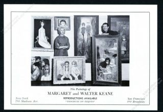 1962 Big Eyes Artist Margaret Keane & Walter Photo Vintage Print Ad