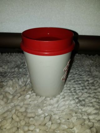 Tim Horton ' s Vintage Red & White Plastic Travel Mug Cup Always Fresh Coffee Tea 2