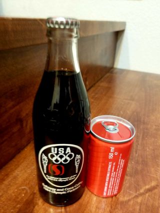 1984 And 1989 Coca Cola Bottle And Mini Can;