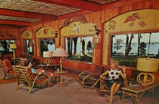 Vintage Lake Lawn Lodge Delavan Wisconsin Resort Dells Photo Postcard 1960 