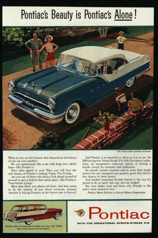 1955 Pontiac Star Chief Custom Catalina V - 8 Car - Beauty - Vintage Ad