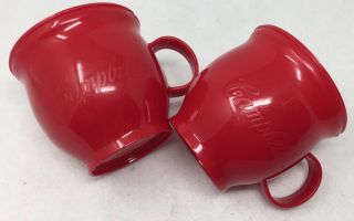 Red Plastic Campbell ' s Soup Cup Collectible bowl 22.  2oz Set Of 2 2