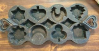 Vintage Cast Iron Muffin Cornbread Pan 8 Gem Baking Mold Old Made In Colombia
