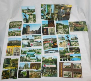 31 Vtg Postcards Luxembourg Unposted Travel Landscape Real Photo Landmark