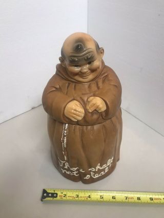 Vintage Friar Monk “thou Shalt Not Steal” Cookie Jar.