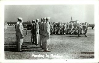 Wwii? Us Army? Soldiers Passing In Review Vintage Rppc Real Photo Postcard
