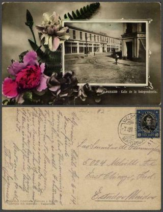 Chile Valparaiso Real Photo Rppc Vintage Postcard Stamp