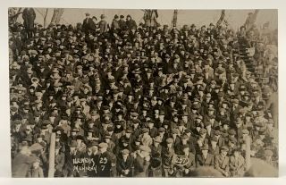 Vtg 1909 University Of Illinois Vs.  Michigan Football Crowd Rppc Photo Postcard