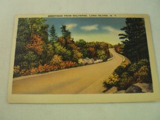 Vintage Greetings From Malverne,  Long Island,  Ny Photo Postcard Travel Souvenir A5