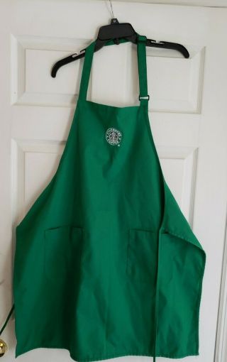 Starbucks Apron One Size Green Pockets Back Strap Coffee Tea Smoothie Bake Cook