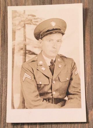 Vintage 1940s Real Photo Postcard Army Soldier John Burge Rppc