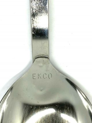 Vintage Ekco Forge Serving Spoon Stainless Steel Black Plastic Handle USA 2