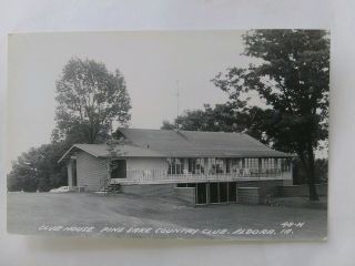 Rppc Eldora Iowa Club House Pine Lake Country Club Postcard Real Photo Vintage