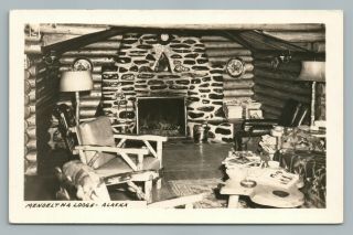 Mendeltna Lodge Rppc Glennallen Alaska—rare Vintage Photo Postcard 1950s