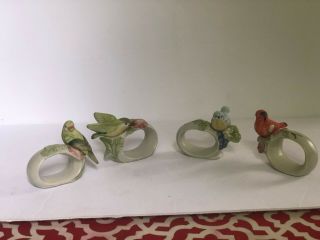 Porcelain Bird Napkin Rings Set Of 4