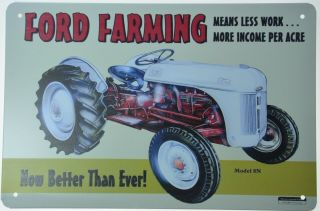 Ford Tractor Model 8n Farming Agriculture Barn Retro Metal Tin Sign 12x8 "